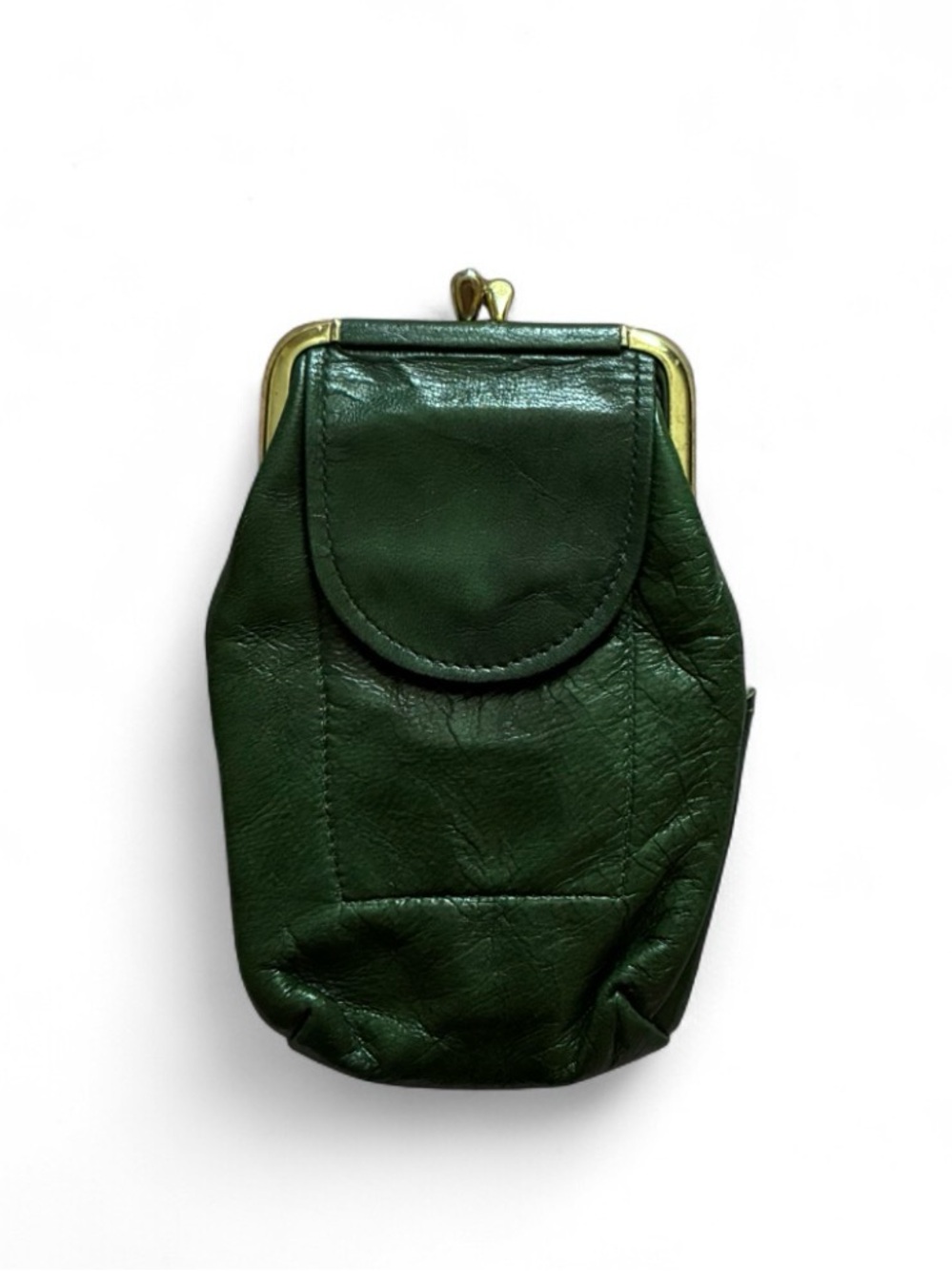 Rolfs Vintage Emerald Green Leather Kiss-Lock Coin Purse